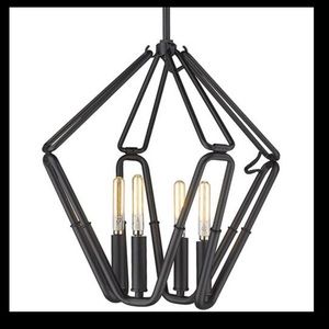 Golden Lighting Corbin 4-Light Natural Black Lantern Pendant
